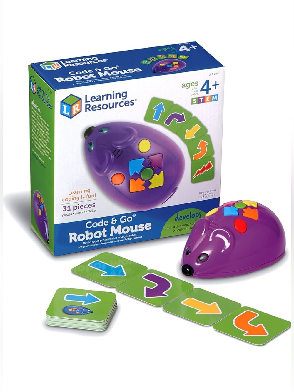 Learning Resources Code & Go Robot Mouse - Purple - STEM Coding Toy